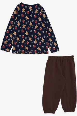 Breeze Girls & Boys Erkek Bebek Pijama Takımı Kurabiye Desenli 9 Ay-3 Yaş, Lacivert