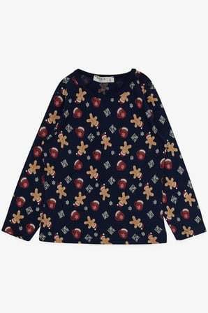 Breeze Girls & Boys Erkek Bebek Pijama Takımı Kurabiye Desenli 9 Ay-3 Yaş, Lacivert