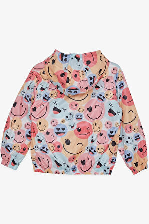 Breeze Kız Çocuk Yağmurluk Mutlu Emojiler Desenli 1-5 Yaş, Karışık Renk