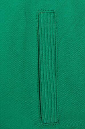 BREEZE GİRLS & BOYS Erkek Çocuk  Çocok Sweatshirt Yazı Baskılı Cepli 5-10 Yaş, Yeşil