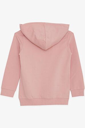 BREEZE Kız Çocuk Sweatshirt Pullu Simli Gülenyüz Baskılı 4-9 Yaş, Gülkurusu