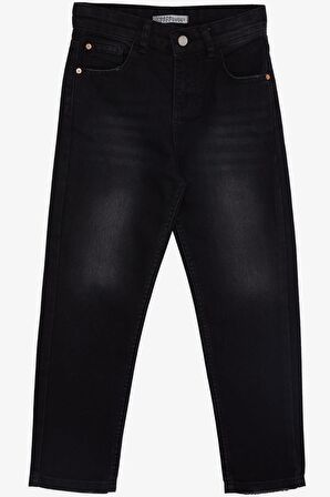 BREEZE Kız Çocuk Kot Pantalon Cepli 10-14 Yaş, Siyah