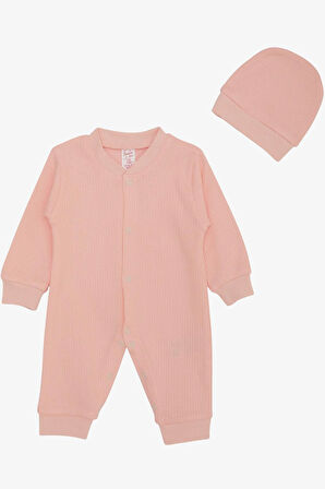 Breeze Kız Bebek Tulum Fitilli 0-6 Ay, Pembe