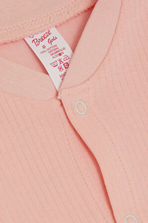 Breeze Kız Bebek Tulum Fitilli 0-6 Ay, Pembe