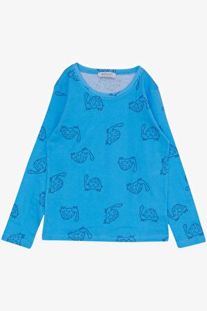 Breeze Erkek Çocuk Pijama Takımı Kaplumbağa Desenli 1.5-5 Yaş, Mavi