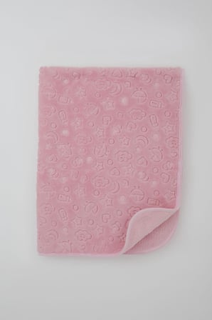 Breeze Golden Yenidoğan Bebek Battaniyesi Emboss Kabartma Desenli Pembe