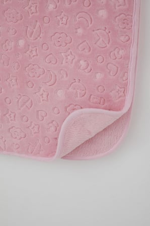 Breeze Golden Yenidoğan Bebek Battaniyesi Emboss Kabartma Desenli Pembe