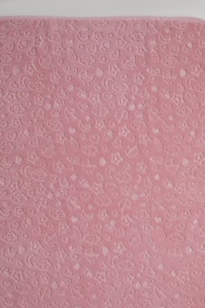 Breeze Golden Yenidoğan Bebek Battaniyesi Emboss Kabartma Desenli Pembe