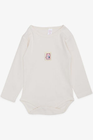 Breeze Kız Bebek Çıtçıtlı Zıbın Body Sevimli Kedicik Baskılı 9 Ay-3 Yaş, Krem