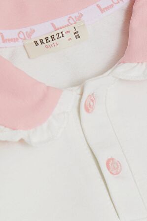 BREEZE Kız Çocuk Sweatshirt Tavşan Nakışlı Düğmeli 2-6 Yaş, Ekru