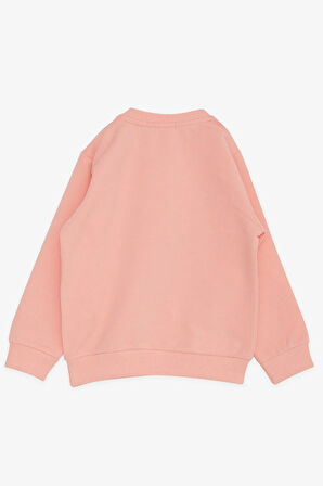Breeze Kız Çocuk Sweatshirt Havalı Kız Baskılı 1.5-5 Yaş, Somon