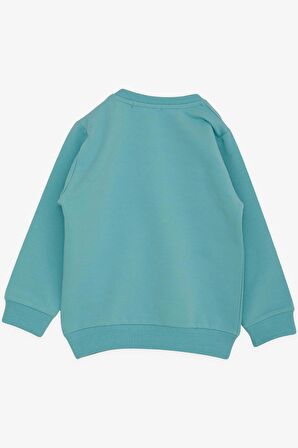 Breeze Kız Çocuk Sweatshirt Havalı Kız Baskılı 1.5-5 Yaş, Su Yeşili