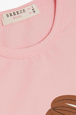 BREEZE Kız Çocuk Uzun Kollu Tişört Dostluk Temalı Kız Baskılı 1-4 Yaş, Pembe