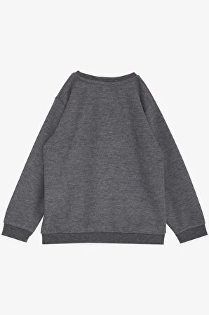 Breeze Girls & Boys Erkek Çocuk Sweatshirt Basic 2-5 Yaş, Koyu Gri Melanj