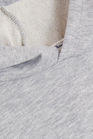 Breeze Girls & Boys Erkek Çocuk Sweatshirt Kapüşonlu Kanguru Cepli 9-14 Yaş, Gri Melanj