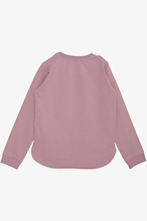 BREEZE Kız Çocuk Sweatshirt Harika Kız Yazı Baskılı Çiçekli 9-14 Yaş, Gülkurusu