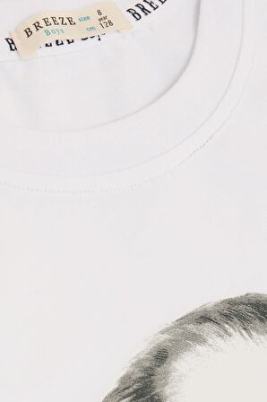 Breeze Atatürk Baskılı Uzun Kollu Tişört 5-14 Yaş, Beyaz