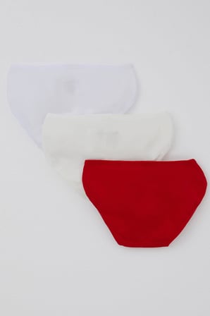 Katamino Kız Çocuk Slip 3 Lü Yılbaşı Temalı Sevimli Penguen Baskılı 1-10 Yaş, Karışık Renk