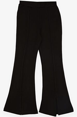 BREEZE Kız Çocuk Tayt Pantolon Paçası Yırtmaçlı 4-8 Yaş, Siyah