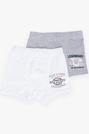 Katamino Erkek Çocuk Boxer 2 Li Slogan Temalı Yazı Baskılı 1-13 Yaş, Karışık Renk
