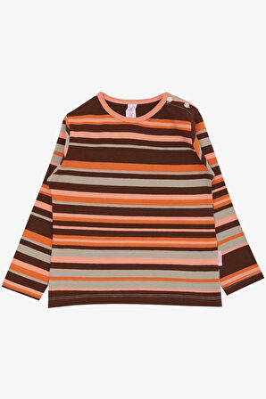 Breeze Kız Bebek Uzun Kollu Tişört Çizgili Patlı 9 Ay-3 Yaş, Karışık Renk