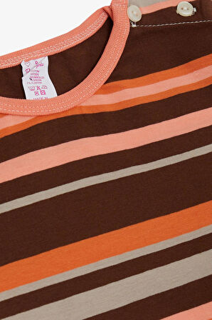 Breeze Kız Bebek Uzun Kollu Tişört Çizgili Patlı 9 Ay-3 Yaş, Karışık Renk