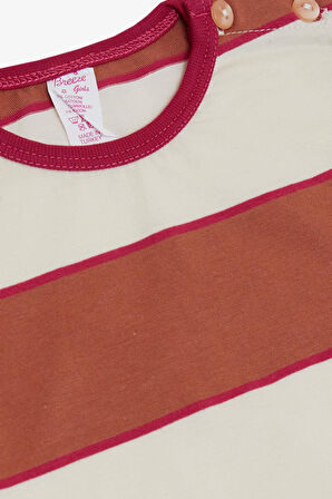 Breeze Kız Bebek Uzun Kollu Tişört Çizgili Patlı 9 Ay-3 Yaş, Karışık Renk