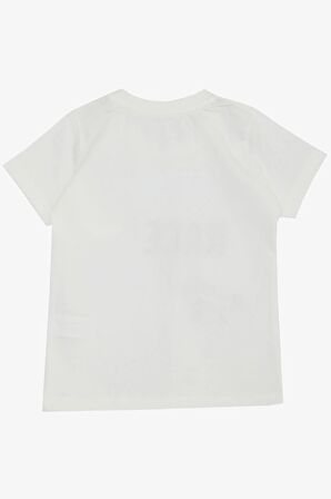 BREEZE Erkek Çocuk Tişört Yarış Temalı Yazı Baskılı Cepli 2-6 Yaş, Ekru