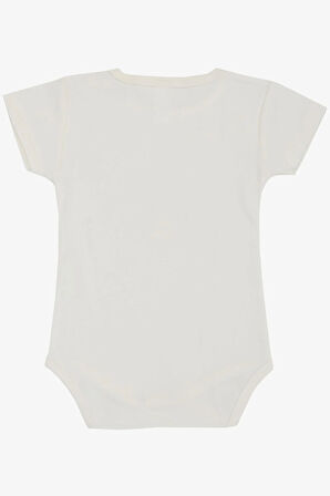 Breeze Kız Bebek Çıtçıtlı Zıbın Body Çiçek Baskılı 9 Ay-3 Yaş, Ekru