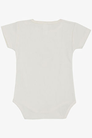Breeze Kız Bebek Çıtçıtlı Zıbın Body Çiçek Baskılı 9 Ay-3 Yaş, Ekru