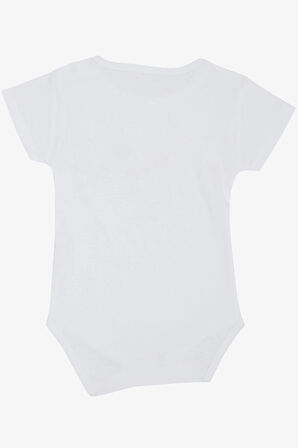 Breeze Erkek Bebek Çıtçıtlı Zıbın Şapkalı Zürafacık Baskılı 9 Ay-3 Yaş, Beyaz