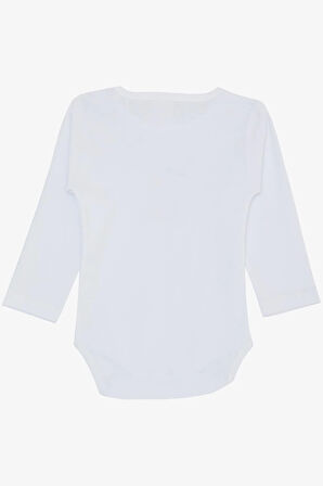 Breeze Kız Bebek Çıtçıtlı Zıbın Body Sevimli Bebek Kedicik Baskılı 9 Ay-3 Yaş, Beyaz