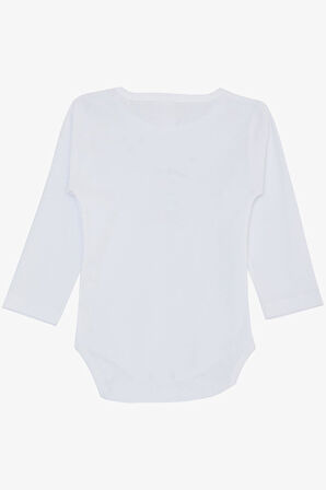 Breeze Kız Bebek Çıtçıtlı Zıbın Body Sevimli Bebek Kedicik Baskılı 9 Ay-3 Yaş, Beyaz