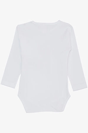 Breeze Kız Bebek Çıtçıtlı Zıbın Body Sevgi Temalı Kedicik Baskılı 9 Ay-3 Yaş, Beyaz