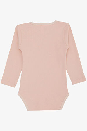 Breeze Kız Bebek Çıtçıtlı Zıbın Body Havalı Kedicikler Baskılı 9 Ay-3 Yaş, Pudra