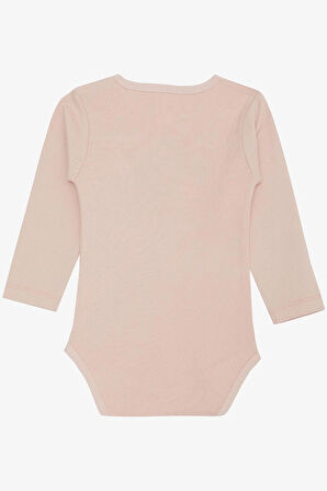 Breeze Kız Bebek Çıtçıtlı Zıbın Body Korsan Kedicik Baskılı 9 Ay-3 Yaş, Pudra