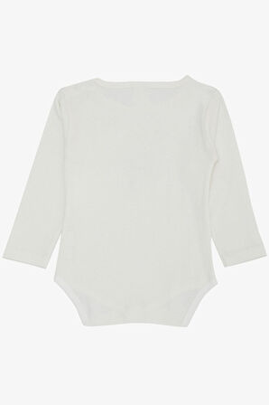 Breeze Kız Bebek Çıtçıtlı Zıbın Body Havalı Tavşancık Baskılı 9 Ay-3 Yaş, Ekru