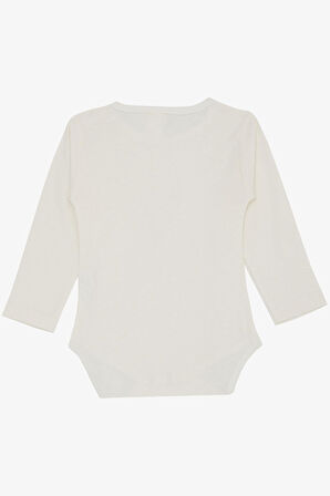 Breeze Kız Bebek Çıtçıtlı Zıbın Body Uğur Böceği Baskılı Çiçekli 9 Ay-3 Yaş, Ekru