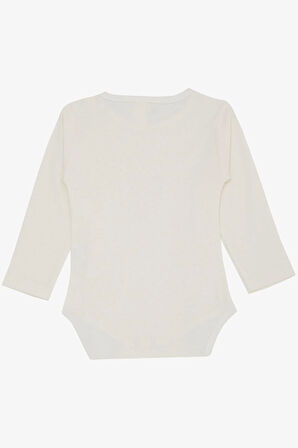 Breeze Kız Bebek Çıtçıtlı Zıbın Body Uğur Böceği Baskılı Çiçekli 9 Ay-3 Yaş, Ekru
