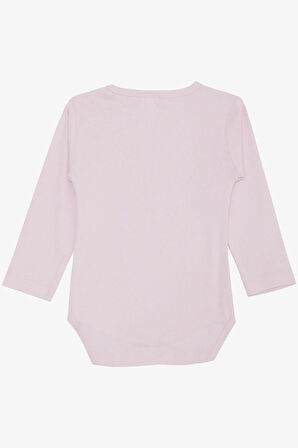 Breeze Kız Bebek Çıtçıtlı Zıbın Body Sevgi Temalı Kedicik Baskılı 9 Ay-3 Yaş, Pembe