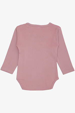 Breeze Kız Bebek Çıtçıtlı Zıbın Body Sevimli Bebek Kedicik Baskılı 9 Ay-3 Yaş, Gülkurusu