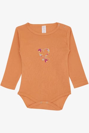 Breeze Kız Bebek Çıtçıtlı Zıbın Body Uğur Böceği Baskılı Çiçekli 9 Ay-3 Yaş, Somon