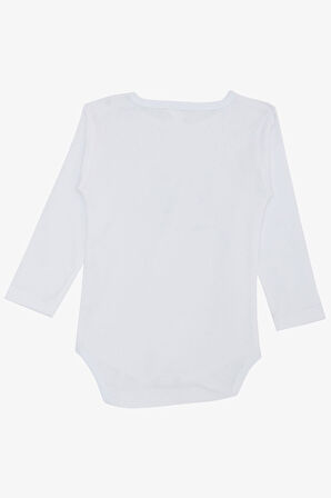 Breeze Erkek Bebek Çıtçıtlı Zıbın Body Hayvanat Bahçesi Dost Hayvanlar Baskılı 9 Ay-3 Yaş, Beyaz