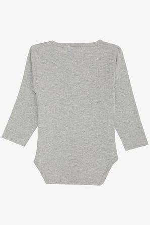 Breeze Erkek Bebek Çıtçıtlı Zıbın Body Mutlu Dinozor Baskılı 9 Ay-3 Yaş, Gri Melanj