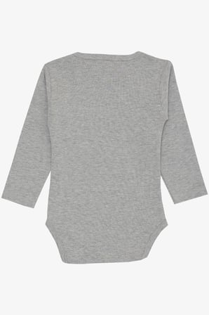 Breeze Erkek Bebek Çıtçıtlı Zıbın Body Araba Baskılı 9 Ay-3 Yaş, Gri Melanj