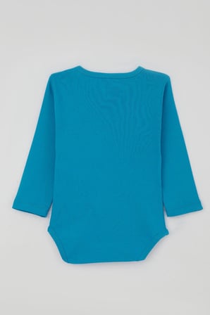 Breeze Erkek Bebek Çıtçıtlı Zıbın Body Hayvanat Bahçesi Dost Hayvanlar Baskılı 9 Ay-3 Yaş, Mavi