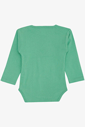 Breeze Erkek Bebek Çıtçıtlı Zıbın Body Şoför Timsahcık Baskılı 9 Ay-3 Yaş, Mint Yeşili