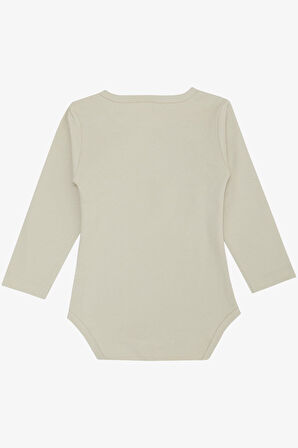 Breeze Erkek Bebek Çıtçıtlı Zıbın Body Gözlüklü Kedicik Baskılı 9 Ay-3 Yaş, Taş