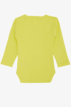 Breeze Erkek Bebek Çıtçıtlı Zıbın Body Araba Baskılı 9 Ay-3 Yaş, Neon Sarı