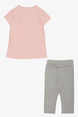 BREEZE Kız Çocuk Kapri Taytlı Takım Sevgi Temalı Tavşancık Baskılı 1.5-5 Yaş, Pembe
